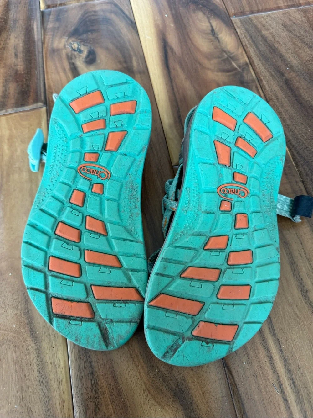 Chaco Kid’s Sport Sandals in Teal/Orange
